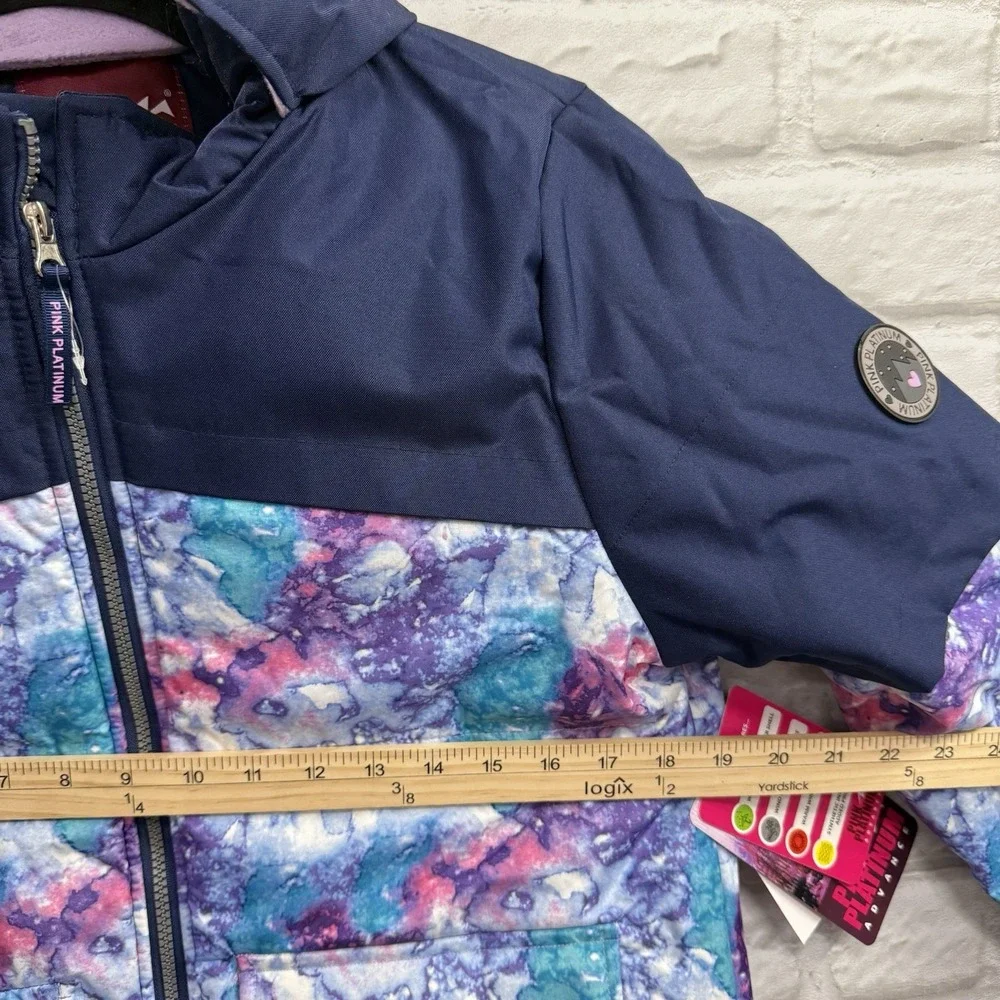 Girls Warm Winter Snow Ski Jacket Coat Sz 14/16 Purple Tie-Dye Water Resistant